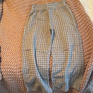 Kids Brown Checkered Pants